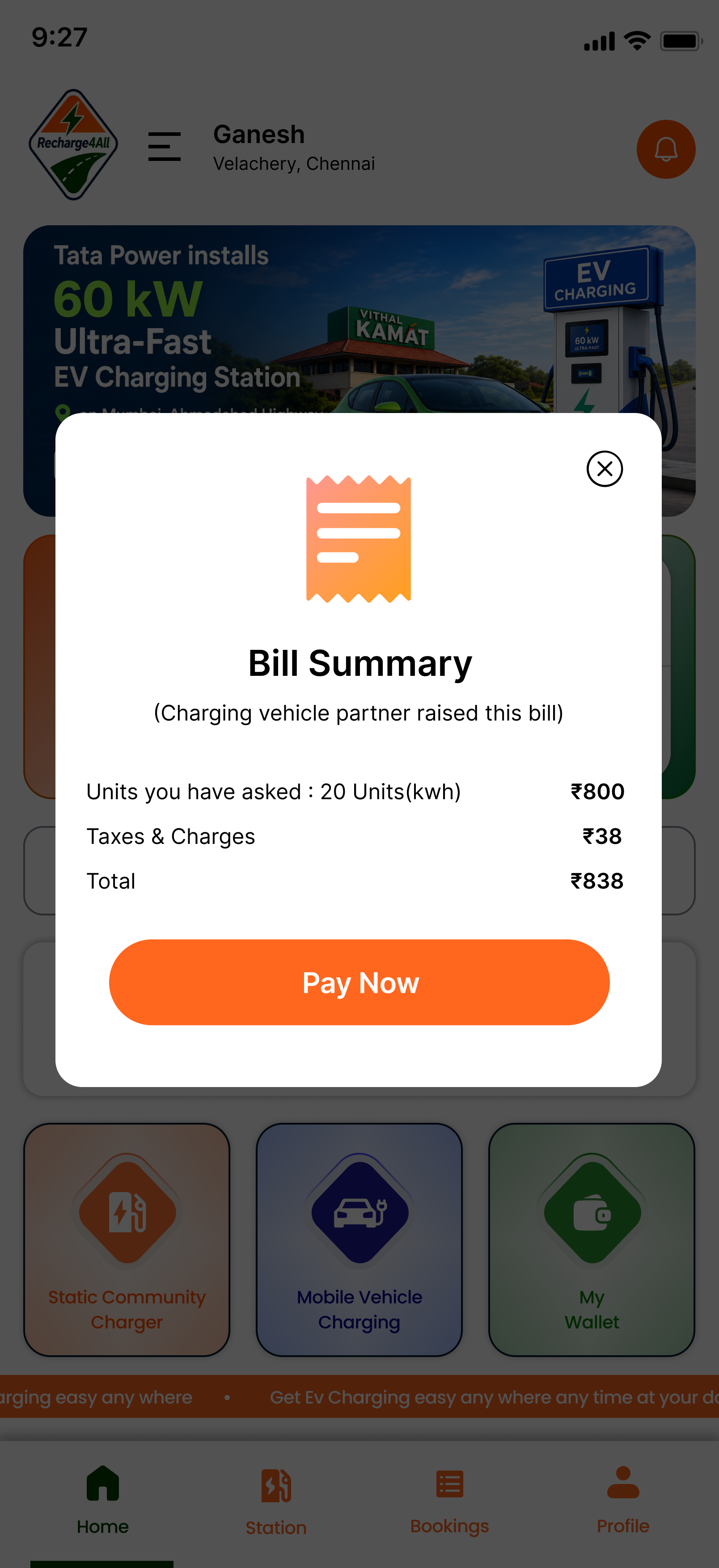 Recharge4All bill summary